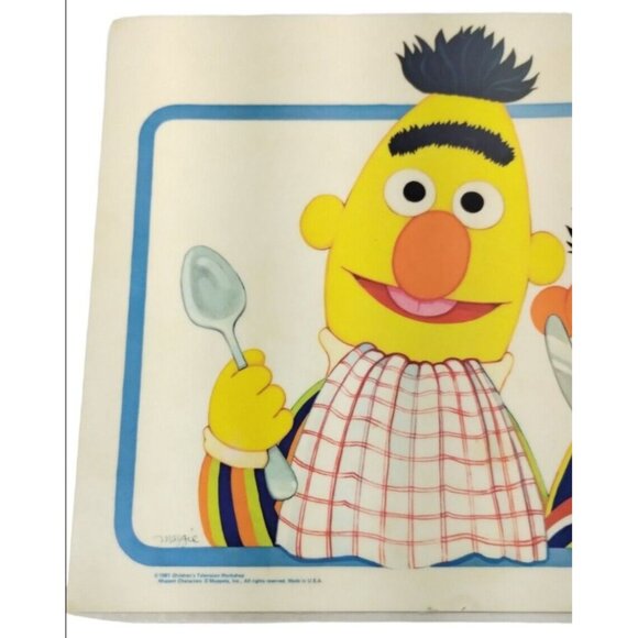 Vintage CTW Seasame Street Bert and Ernie Vinyl Placemat Muppets Activity Sheet - Picture 4 of 7